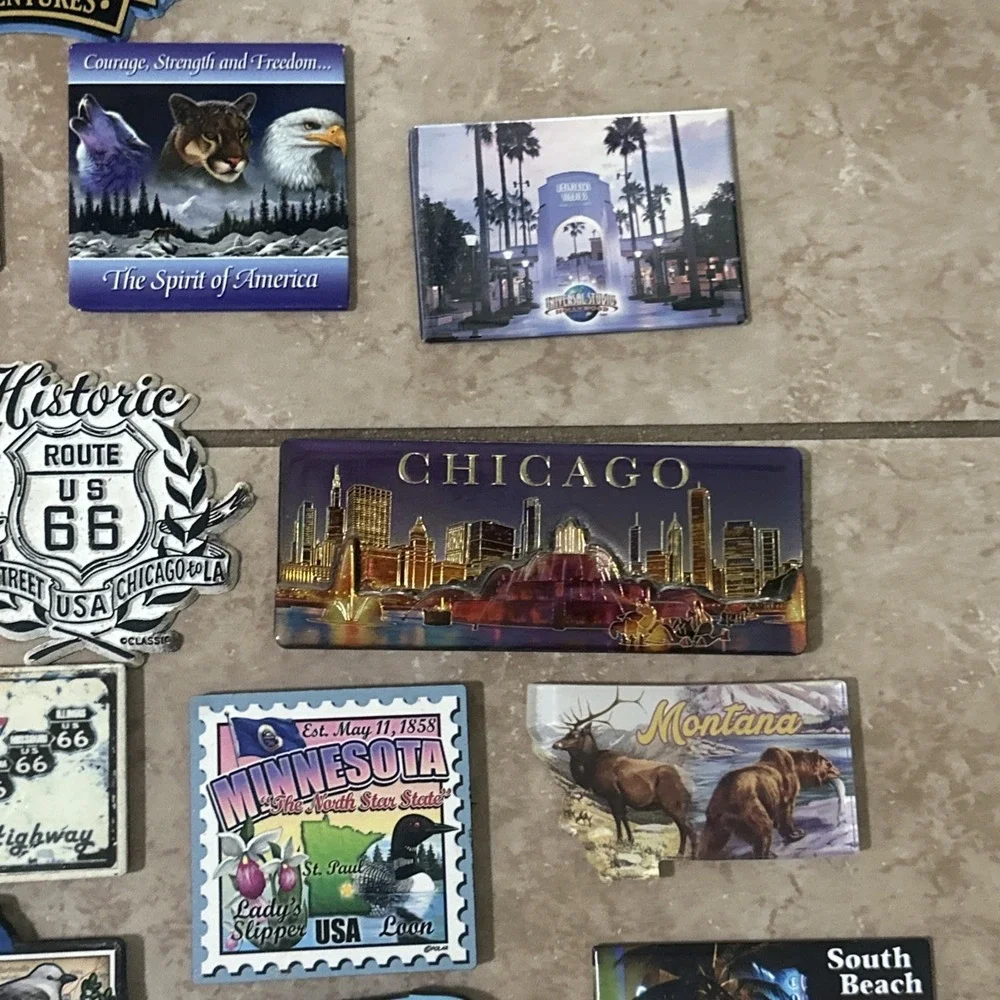 Vintage 80s 90s Fridge Magnet‎ Lot of 22 - Route 66 USA Travel Souvenir Collect